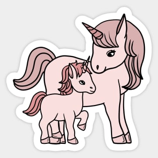 Unicorn, Mother and Child, Unicorns Mothers Day Gift Sticker